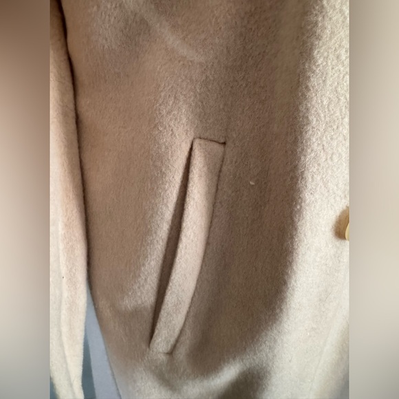 [Evan Picone] Vintage Cream Maxi Wool and Cashmere Blend Belted Coat Sz: 10P - Picture 7 of 16